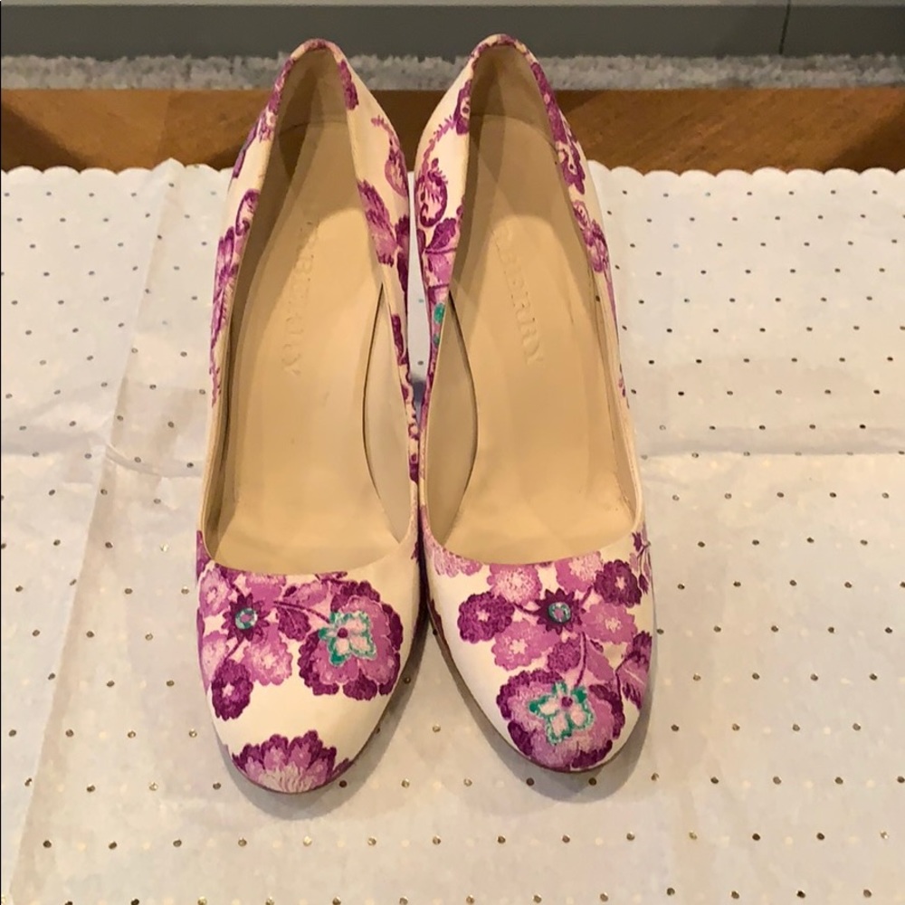 Burberry Purple/Teal/Cream Floral Pumps